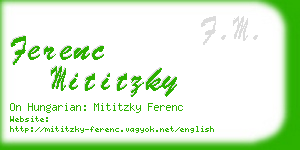 ferenc mititzky business card